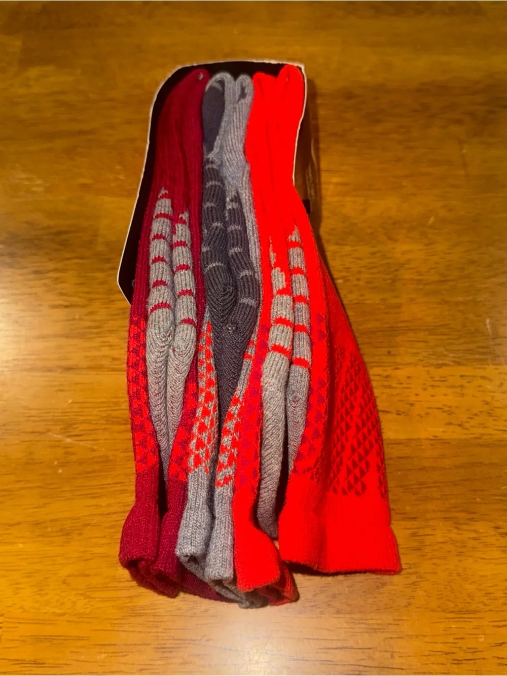 Nike Dry Cushioned Training Crew Socks Red Gray Large 3 Pair SX5526-902 New Tags